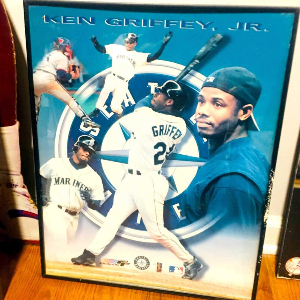 Rare Vintage Seattle Mariners Ken Griffey Jr. Framed Collectible Poster